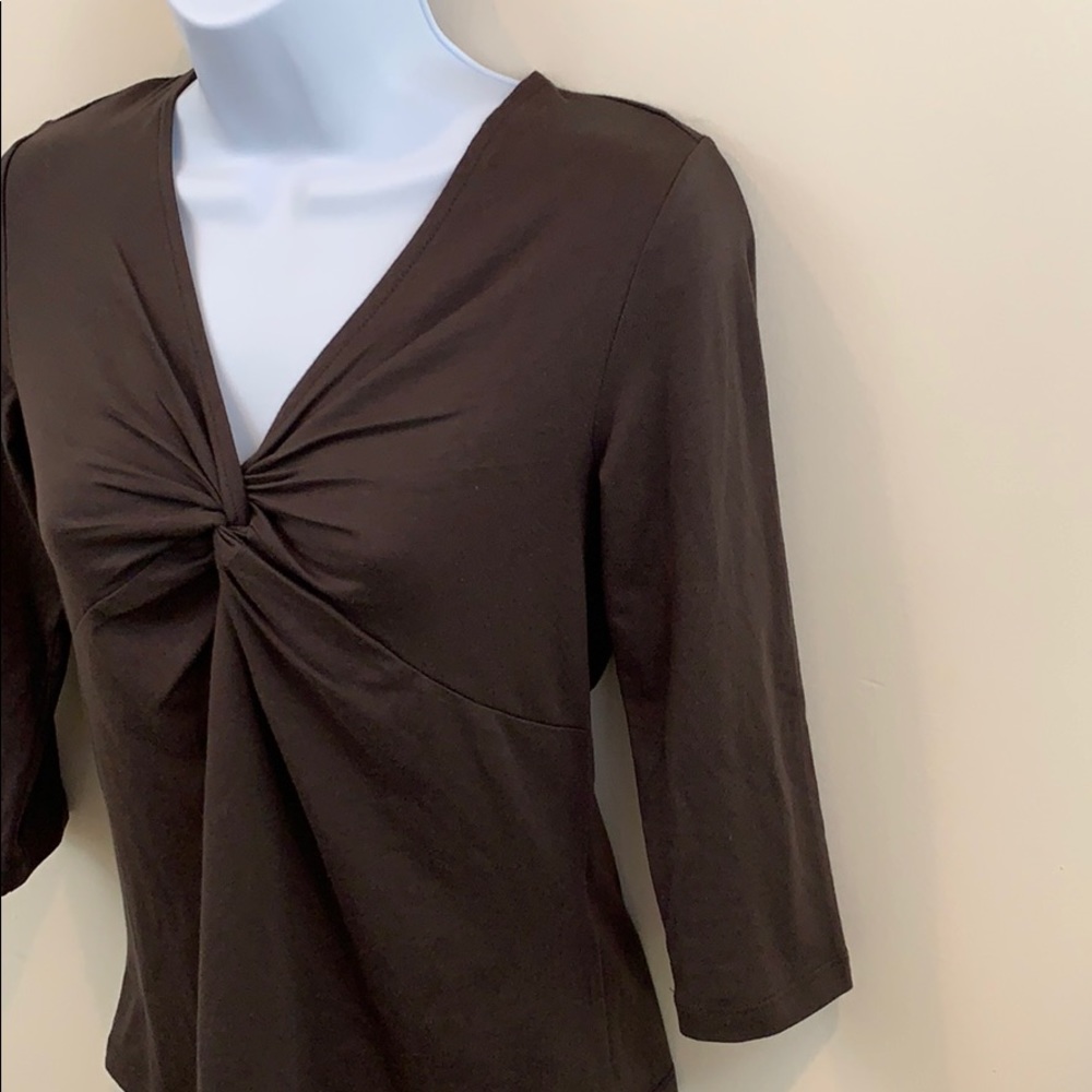 Talbots Petite 3/4 Sleeve V-Neck Top Size P - Picture 4 of 6